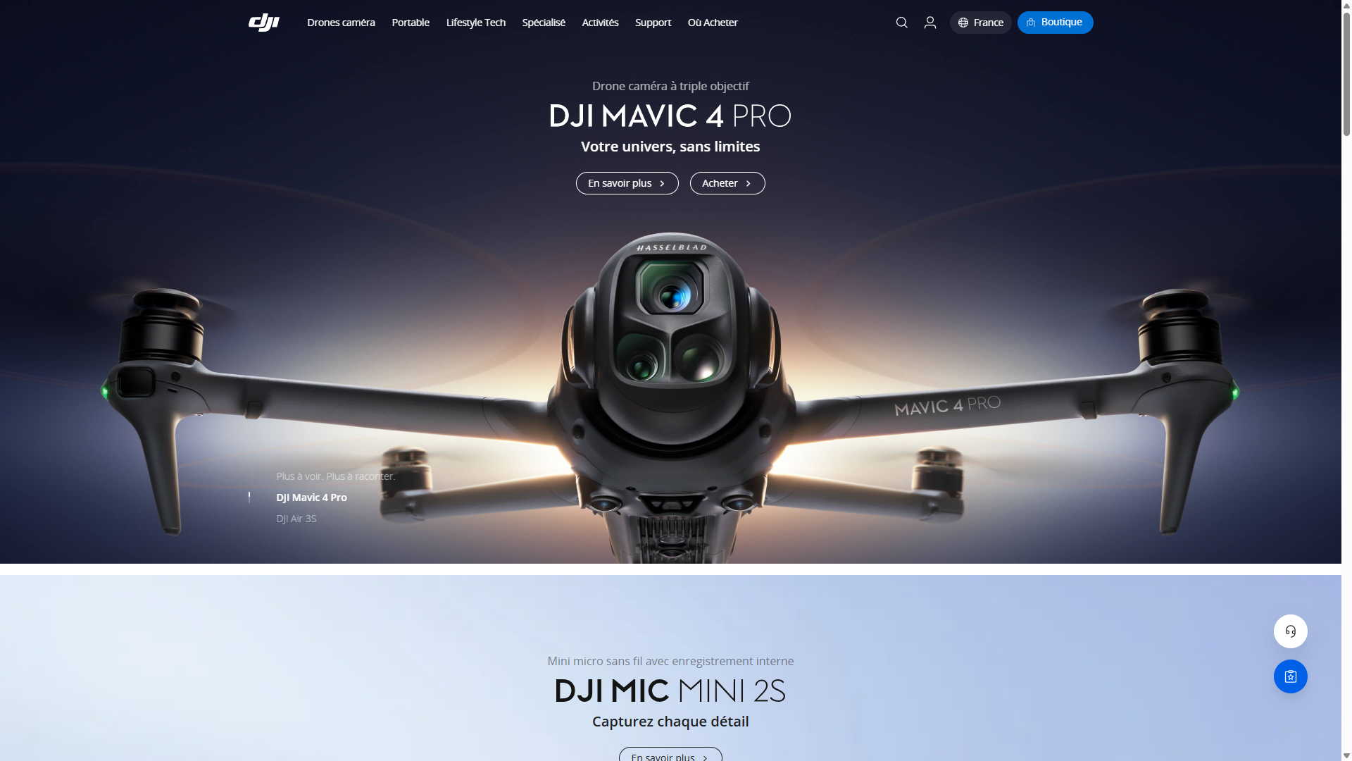 Site e-commerce premium DJI